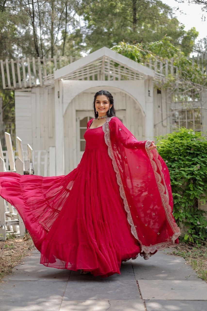 Rani pink 15 meter flare dress
