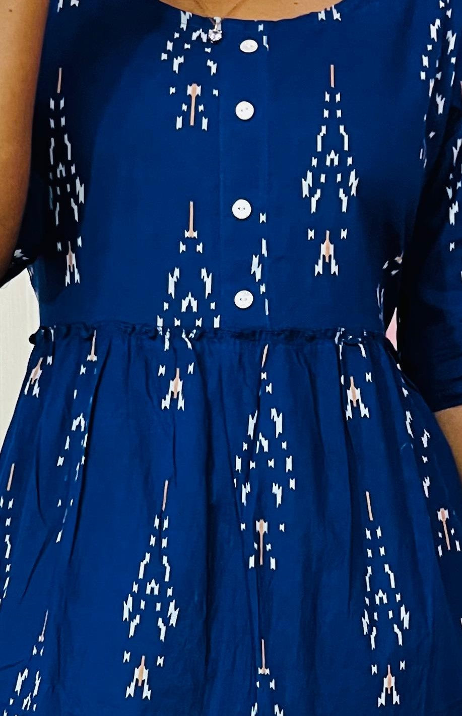 Blue ikkat dress